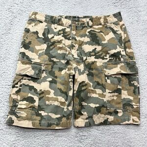 Levi's Camo Cargo Shorts Mens 34 Woodland Camouflage Y2K Skater Flap Pockets